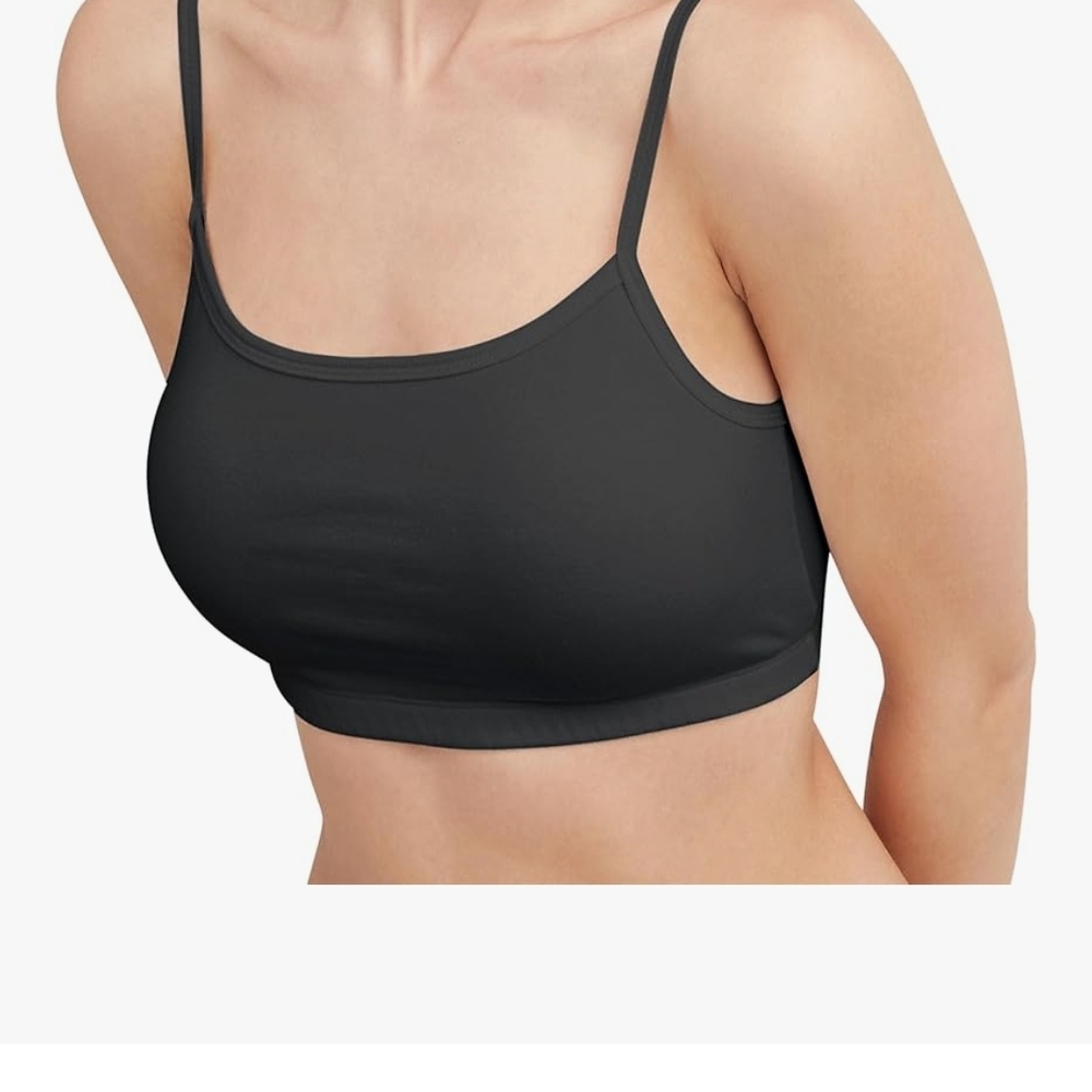 Hanes 3-Pack Seamless Crop Sports Bras in Pink, Lavender, and Black - Picture 2 of 5